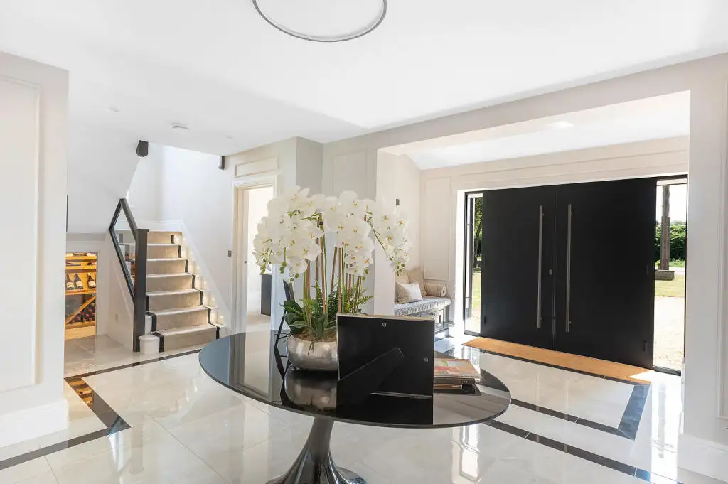 Entrance hall and staircase in the finished Graveley new build